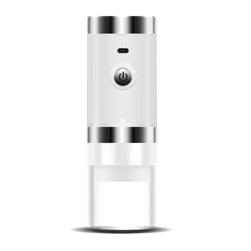 Maroon Asteria portable electric coffee grinder with USB charging, compact kitchen appliance for fresh ground coffee.