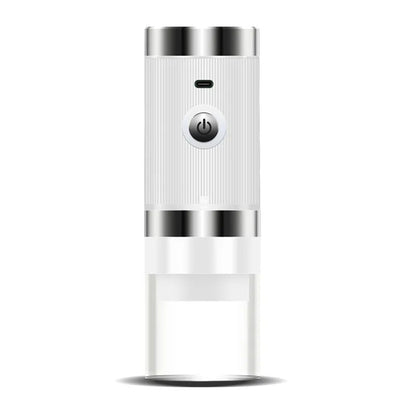 Portable electric coffee grinder by Maroon Asteria with USB charging, compact kitchen device for fresh coffee grinding.