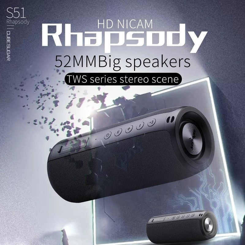 Yellow Pandora waterproof Bluetooth portable subwoofer with built-in sound box speaker, ideal for outdoor audio enjoyment.