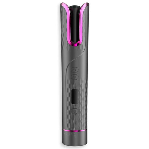 Maroon Asteria electric wireless automatic hair curler with USB charging, portable and gentle for easy styling.