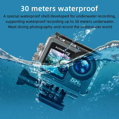 5K Ultra HD Action Camera with Electronic Stabilization Grey