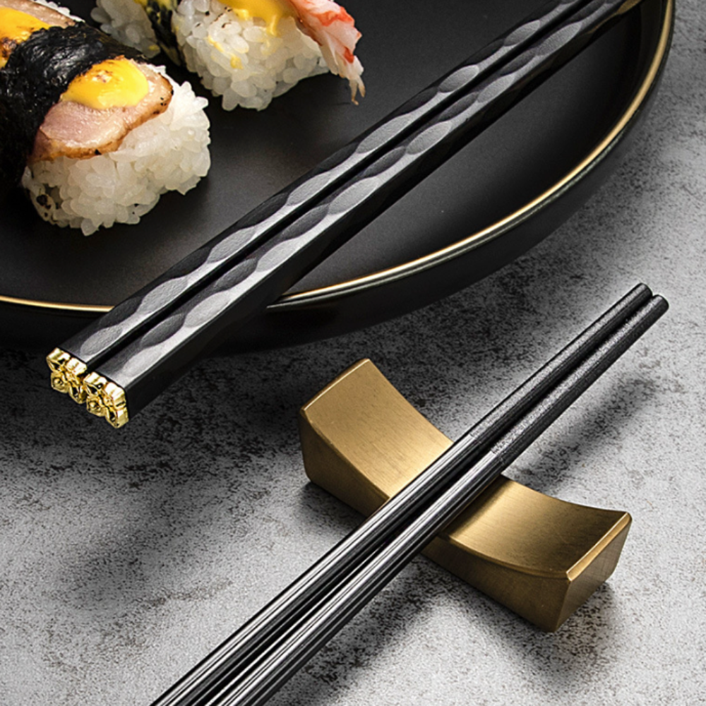 Elegant reusable yellow Pandora kitchen chopsticks set with smooth finish and ergonomic design for eco-friendly dining.