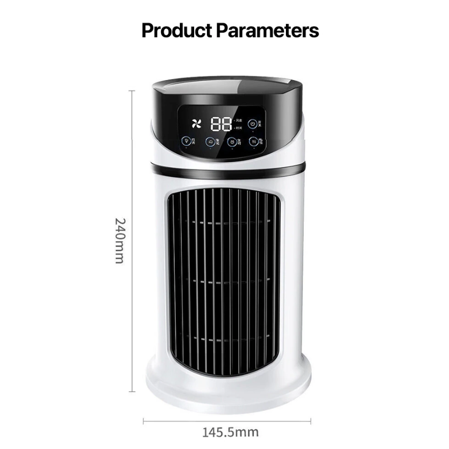 Yellow Pandora mini portable water and air cooling fan for home and garden use, compact and easy to carry.