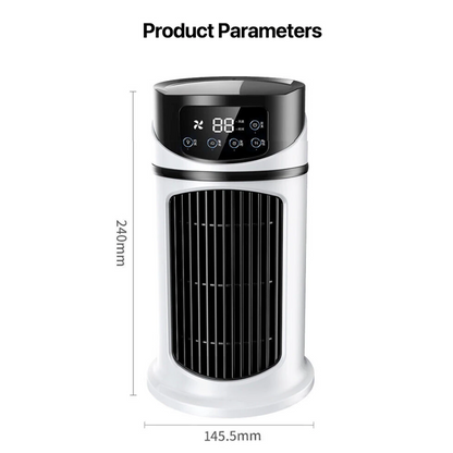 Yellow Pandora mini portable water and air cooling fan for home and garden use, compact and easy to carry.