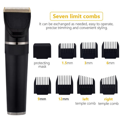 Maroon Asteria professional hair clipper for men, rechargeable electric razor with adjustable blades and ergonomic design.