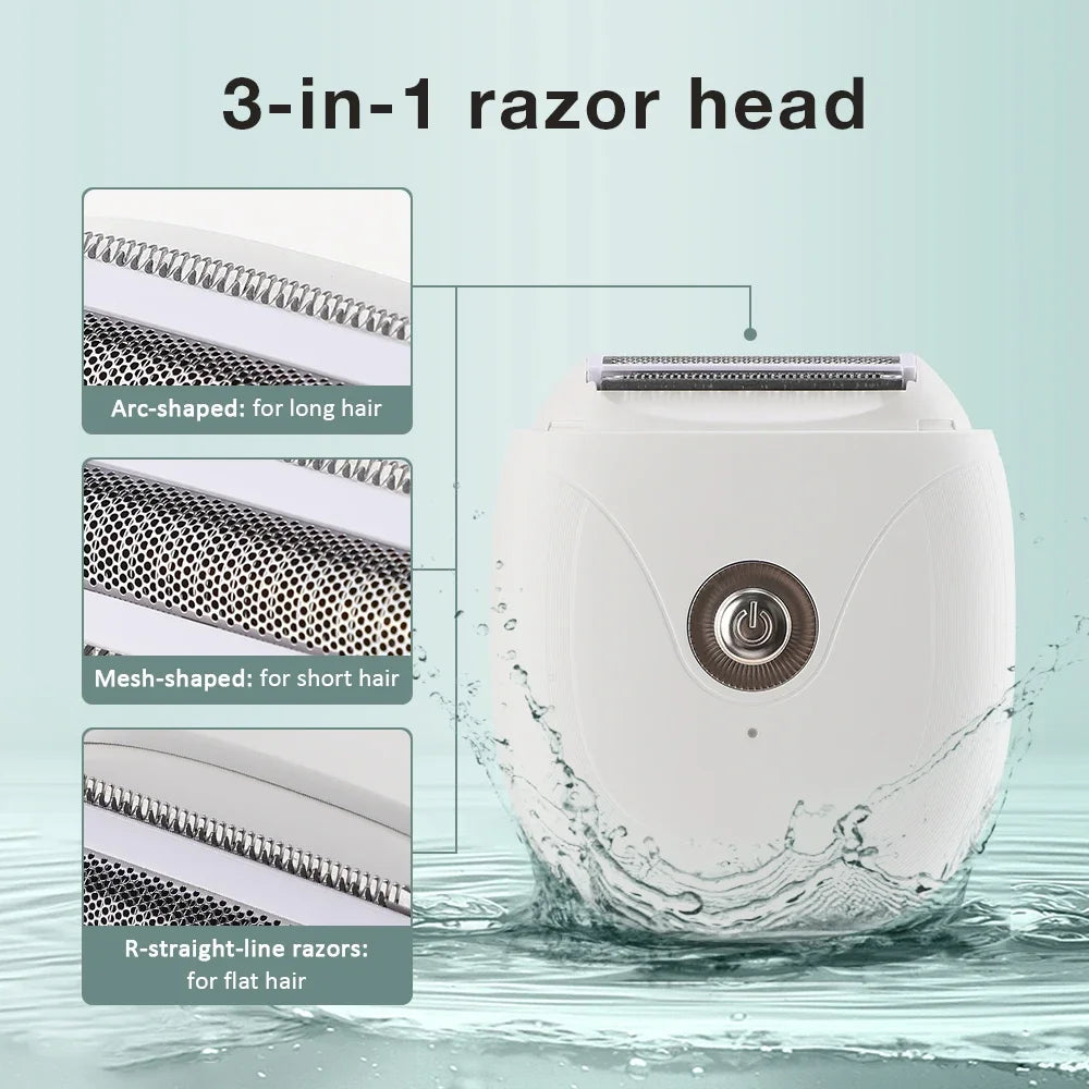 Maroon Asteria waterproof women’s hair removal machine trimmer with knife tip for full-body hair removal, suitable for all skin types.