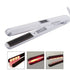 Maroon Asteria infrared and ultrasonic professional hair straightener for cold hair care, shown on a white background