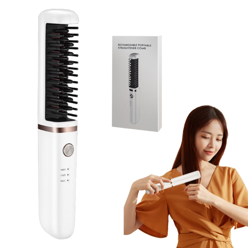 Maroon Asteria hot air hair dryer brush and multifunction electric hair straightener with a sleek handle and styling attachments.