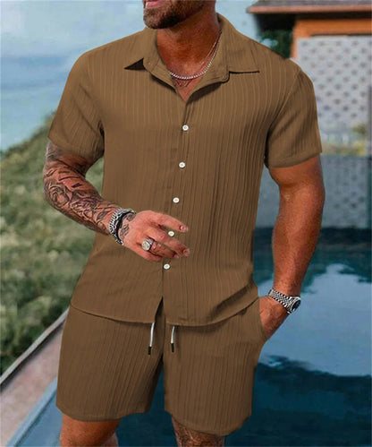 Irie men beach shorts set by Raspberry Eurybia, featuring vibrant swimwear with tropical patterns and comfortable fit.