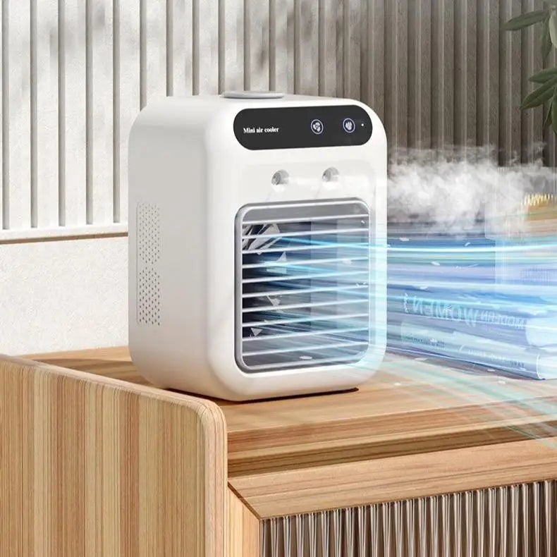 Maroon Asteria home air cooler fan with water cooling feature, compact air conditioner for cooling comfort.