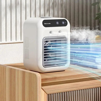 Maroon Asteria home air cooler fan with water cooling feature, compact air conditioner for cooling comfort.