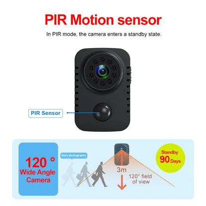 Mini Camera 1080P Full HD Smart Pocket Camcorder Black