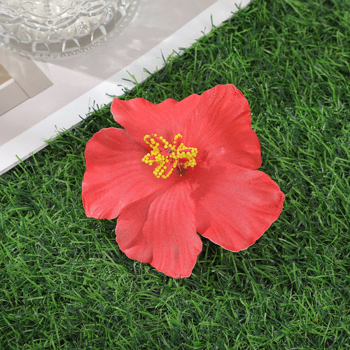Raspberry Eurybia Away Hawaiian Flower Hair Clip with vibrant floral design for hair styling and accessories.