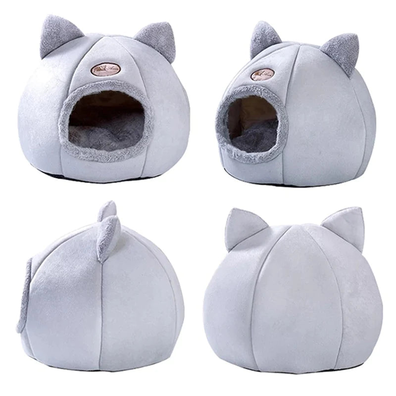 Yellow Pandora Cozy 2-in-1 pet house bed with soft fabric and enclosed sleeping space for dogs or cats.