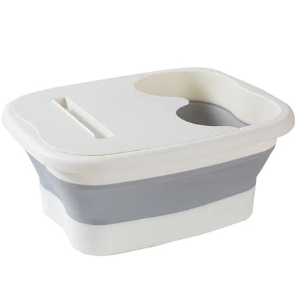 Pink Lucky foldable footbath massage bucket for soaking and spa foot treatments, featuring a collapsible design for easy use and storage.