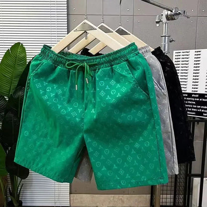 Frank luxury loose beach shorts by Raspberry Eurybia, featuring lightweight fabric and relaxed fit for casual seaside wear.