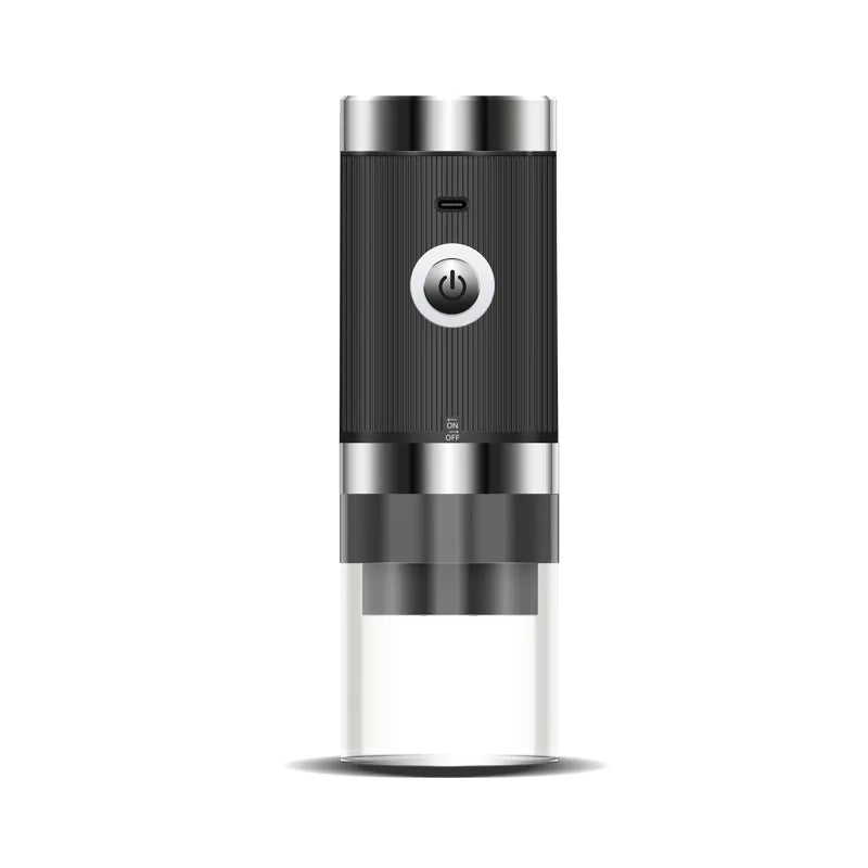 Maroon Asteria portable electric coffee grinder with USB charging, wireless design, and compact kitchen appliance for fresh ground coffee.