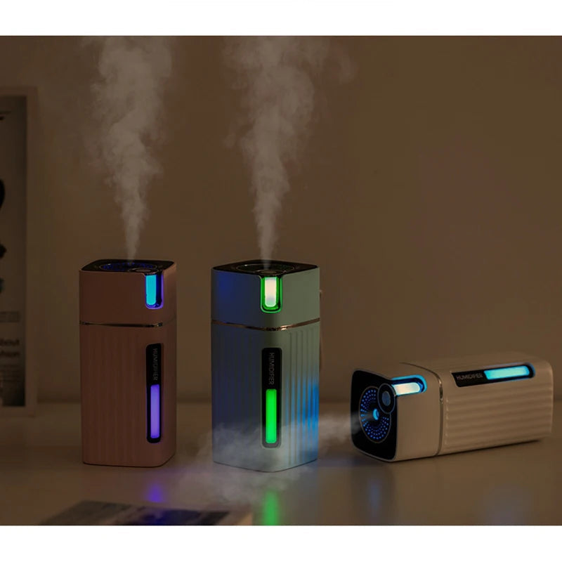 Maroon Asteria 300ml air humidifier with cool mist, aroma diffuser and color LED light for home improvement.