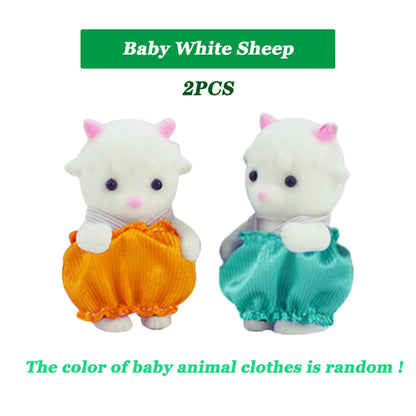 Cute 1/12 scale rabbit doll from AliExpress, part of a micro dollhouse animal set including reindeer, sheep, elephant, and squirrel.
