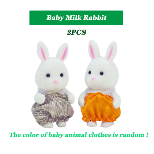 Small plush rabbit doll from AliExpress, part of 1/12 micro dollhouse animal set featuring reindeer, sheep, elephant, and squirrel.