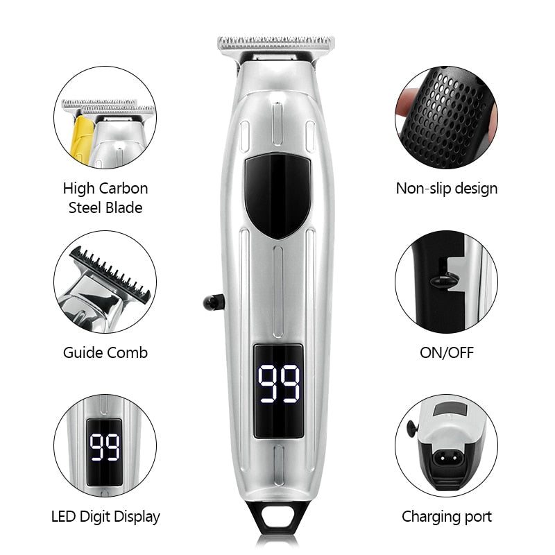 Maroon Asteria cordless electric hair clipper set with trimmer and shaver for precise haircuts and grooming.