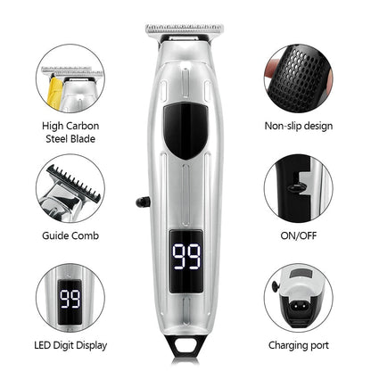 Maroon Asteria cordless electric hair clipper set with trimmer and shaver for precise haircuts and grooming.