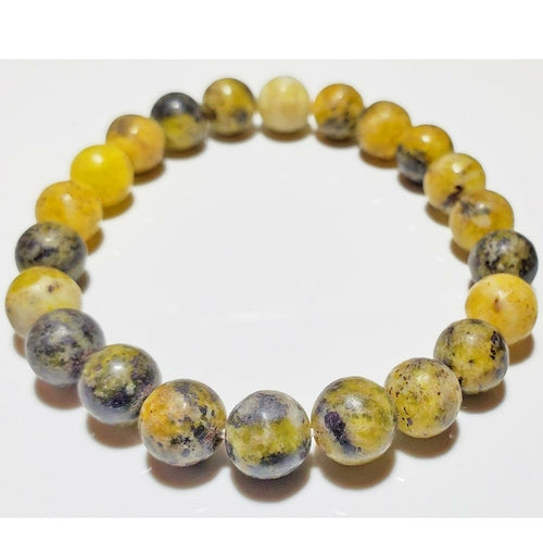 Silver Hestia 8mm serpentine bead elastic stretch bracelet with smooth, polished serpentine stones for a stylish jewelry accessory.