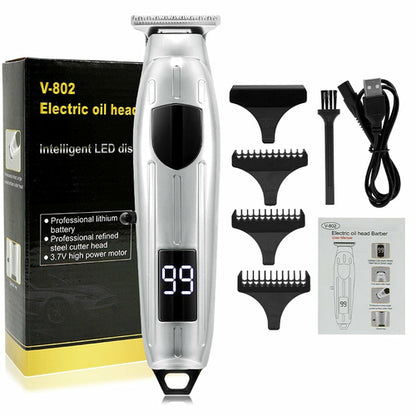 Maroon Asteria cordless electric hair clipper set with trimmer and shaver, designed for precise haircuts and grooming.