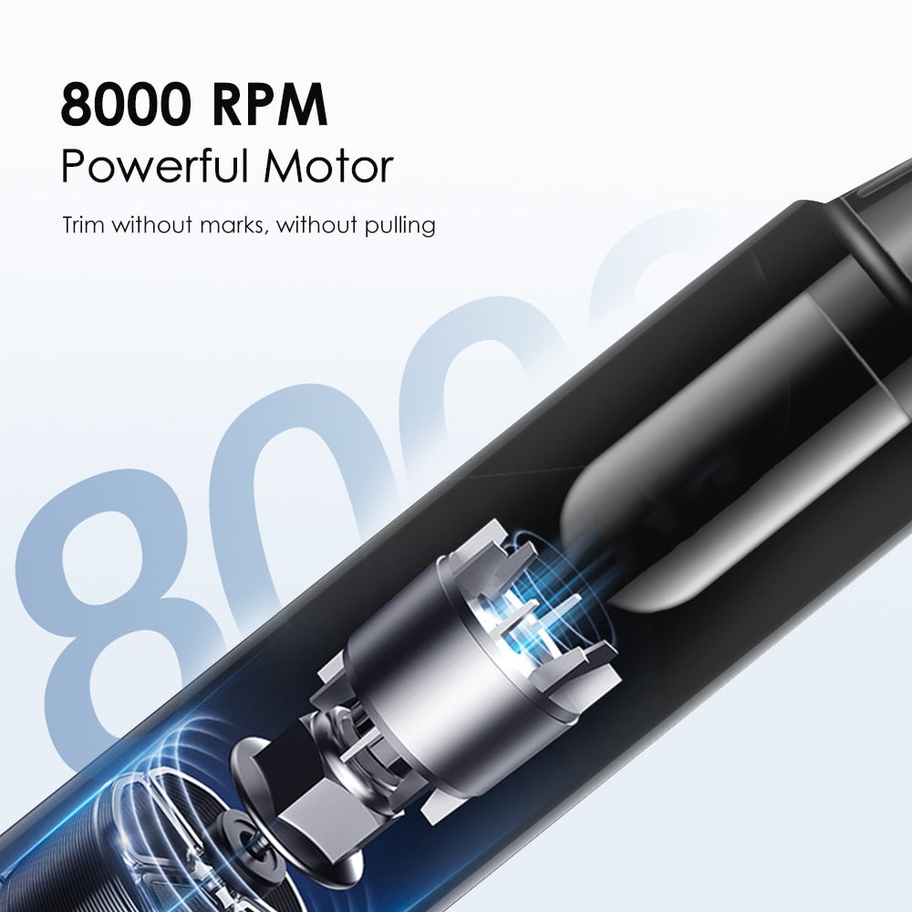Maroon Asteria electric nose hair trimmer for unisex use, featuring clipper and shaver attachments for ear, nose, and neck grooming.