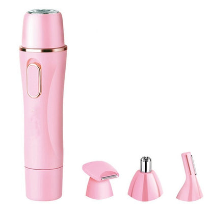 Maroon Asteria 4-in-1 female eyebrow trimmer, epilator, razor for precise hair removal and grooming of eyebrows and facial hair.