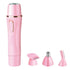 Maroon Asteria 4-in-1 female eyebrow trimmer, epilator, razor for precise hair removal and grooming of eyebrows and facial hair.
