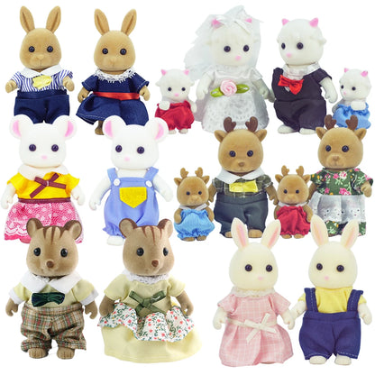 Cute rabbit doll from AliExpress, part of a 1/12 micro dollhouse collection, featuring reindeer, sheep, elephant, and squirrel figures.