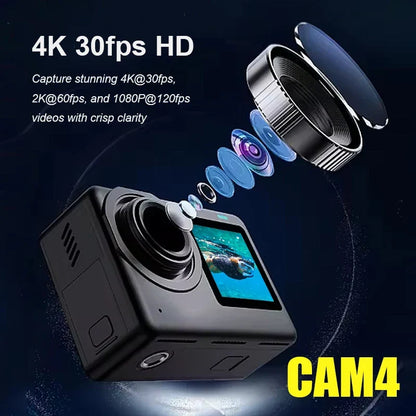 4K Action Camera with Active HDR, 5G Wi-Fi &amp; 30M Housing