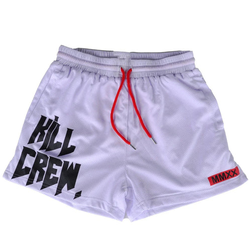 Raspberry Eurybia casual quick dry beach shorts for men, lightweight swimwear with a relaxed fit and vibrant seaside pattern.