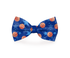 Blue dog bow tie with basketball hoop design by Plum Semele, perfect for pet wear and stylish collar accessories.