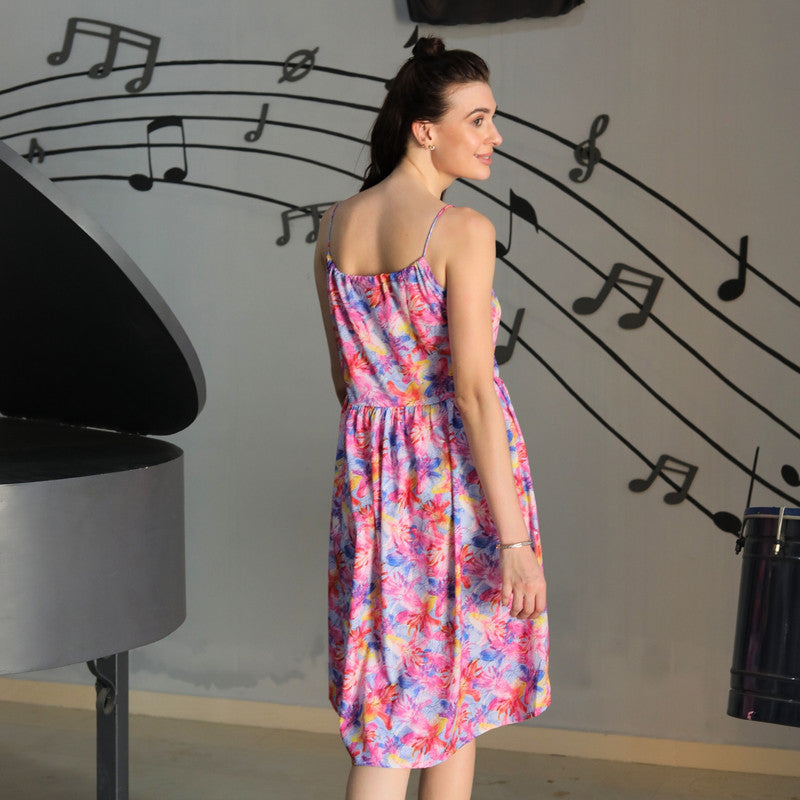 Jade Poppy trendy short dress with a fitted bodice and flared skirt, perfect for casual or semi-formal occasions.