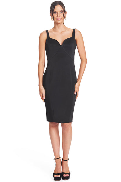 Black satin Homa Bow Back Dress by Peach Dionysus, women&