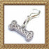 Small bone pendant charm from Salmon Oscar, designed for leashes, collars, and petwear accessories.