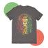 Gray T-shirt by Scorpius featuring a detailed stone lion graphic on the front, made from soft cotton fabric.