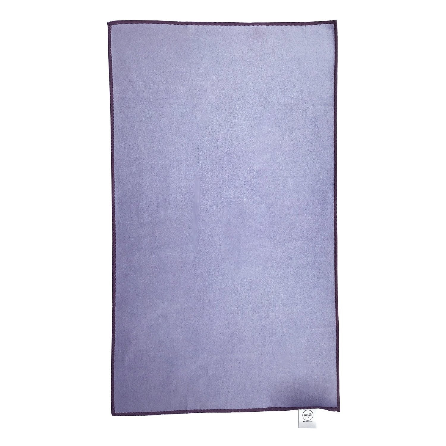 Black Lavender Maji Sports premium microfiber hot yoga hand towel with suede-like texture for sweat absorption and grip during workouts.