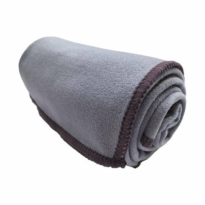 Black Lavender Maji Sports microfiber hot yoga hand towel with suede texture, designed for absorbency and grip during workouts.