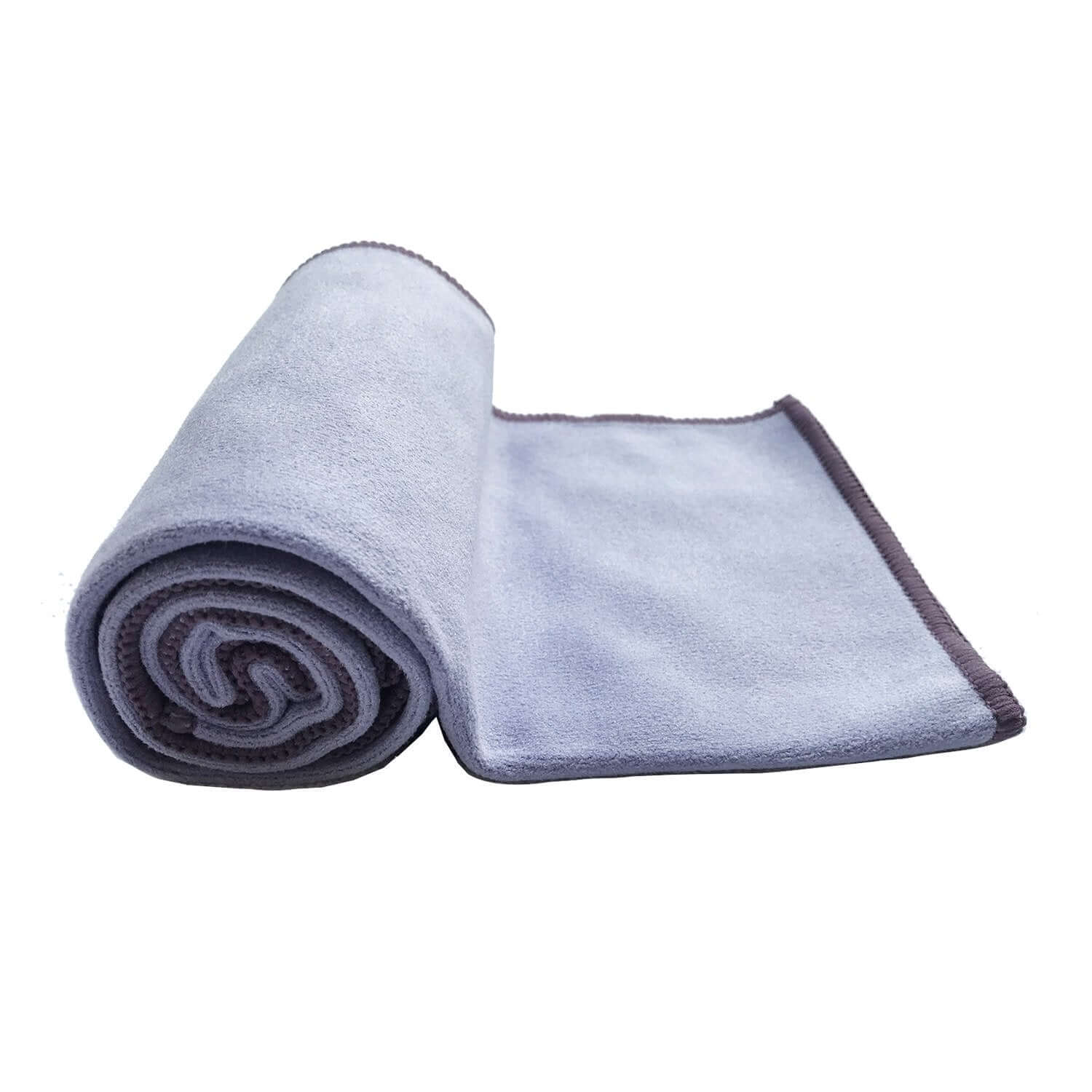Black Lavender Maji Sports premium microfiber hot yoga hand towel with suede texture, designed for absorption during exercise.