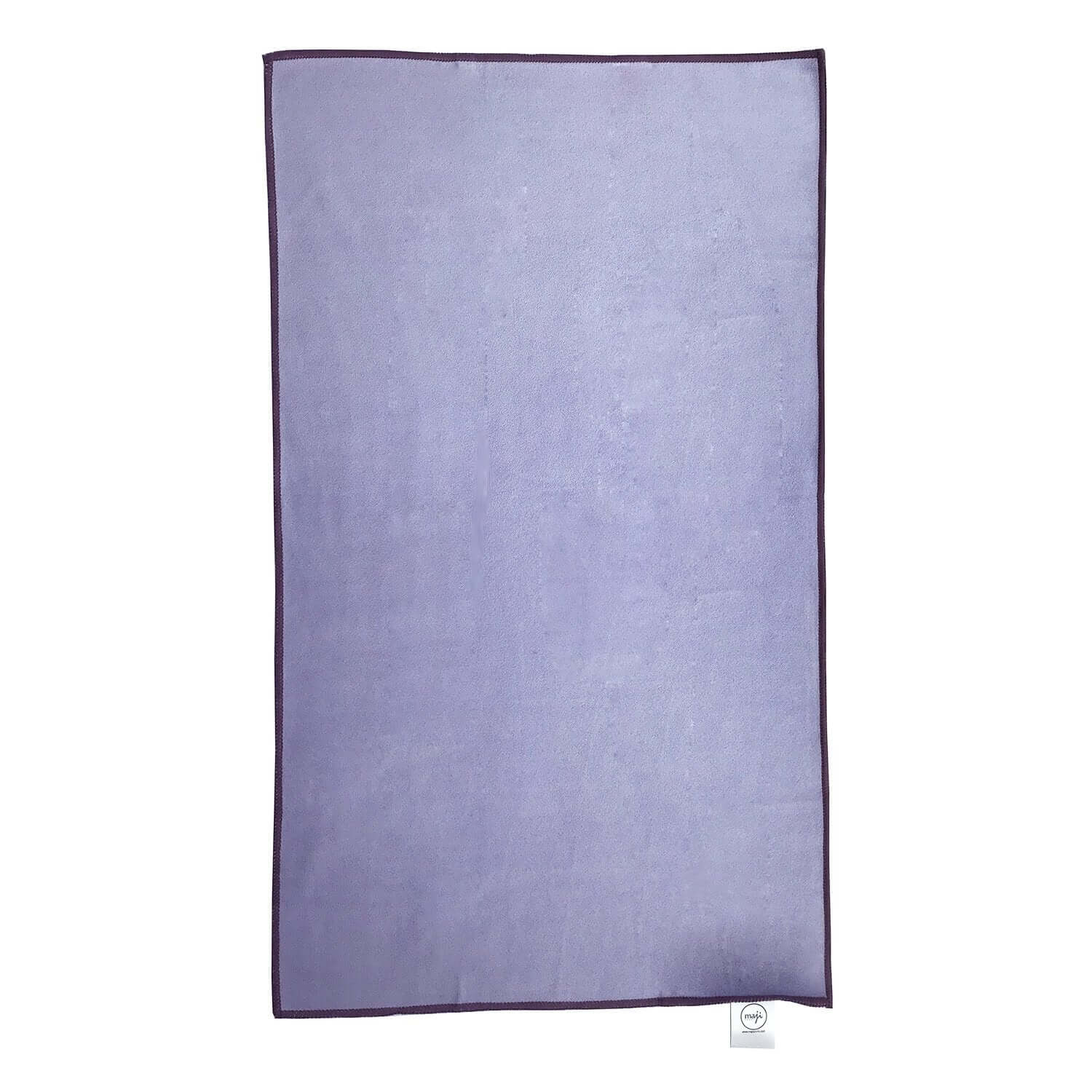 Black Lavender Maji Sports Premium Absorption Microfiber Hot Yoga Hand Towel with suede-like texture for sweat absorption during yoga.