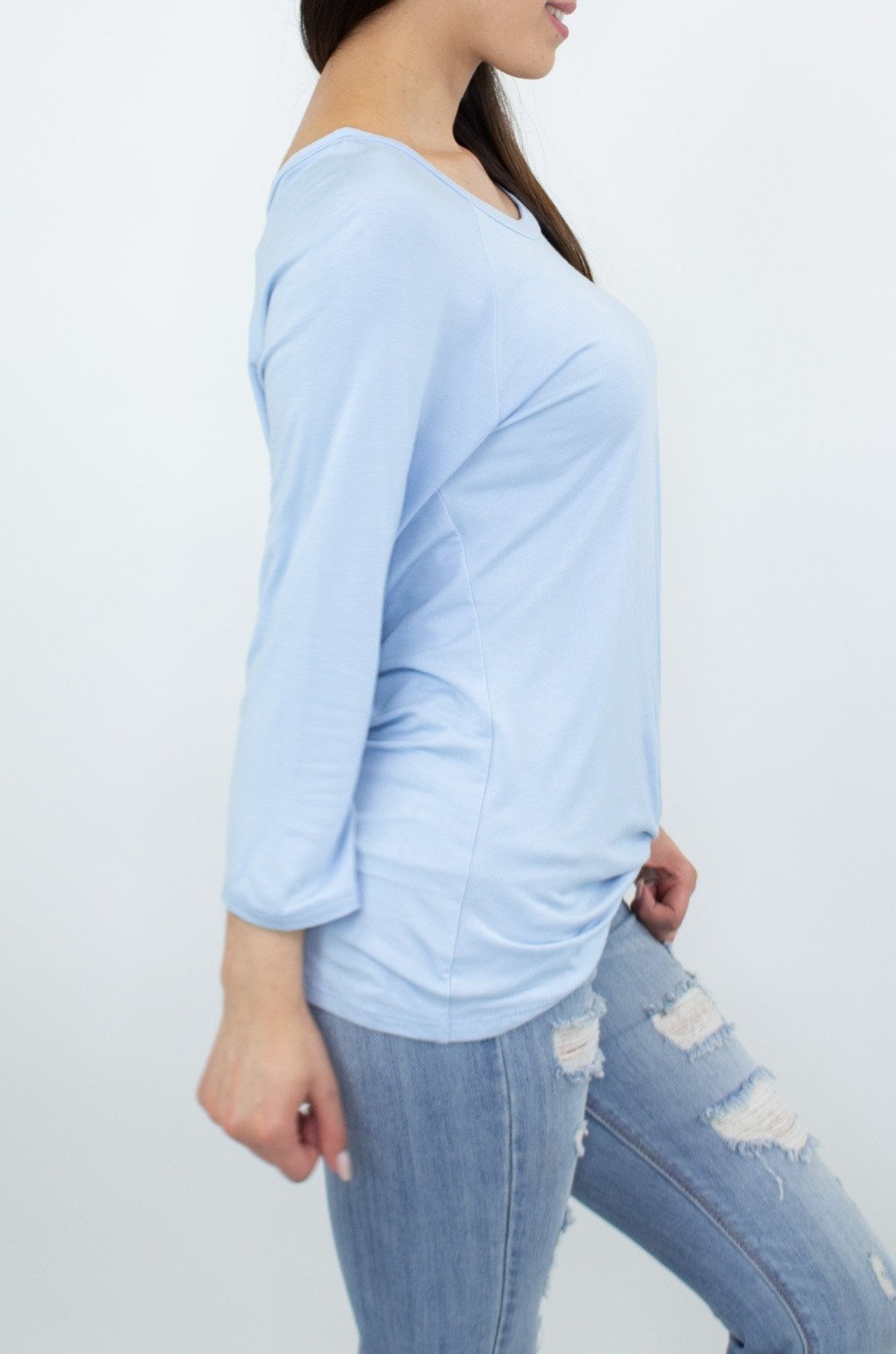 Blue twisted front comfortable top by Yellow Hera, casual women&