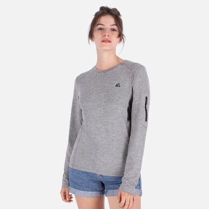 Gray Rose Hemera QuickDry LS Shirt for women, activewear long-sleeve T-shirt with breathable, moisture-wicking fabric.