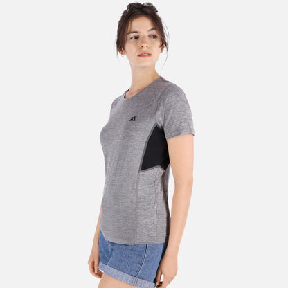 Gray Rose Hemera QuickDry activewear shirt for women, short-sleeve T-shirt, breathable and moisture-wicking fabric.