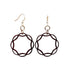 Red Sunflower Wavy Circle Earrings, stylish and modern jewelry accessory with flowing circular design.