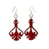 Red Sunflower Iron Art Earrings with intricate metalwork and geometric design, stylish jewelry for everyday wear.