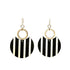 Red Sunflower Modern Art Deco earrings featuring geometric shapes and bold design, displayed on a neutral background.