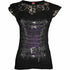 Black Jasper waist corset top with lace layered cap sleeves in black, featuring a fitted design and stylish details.
